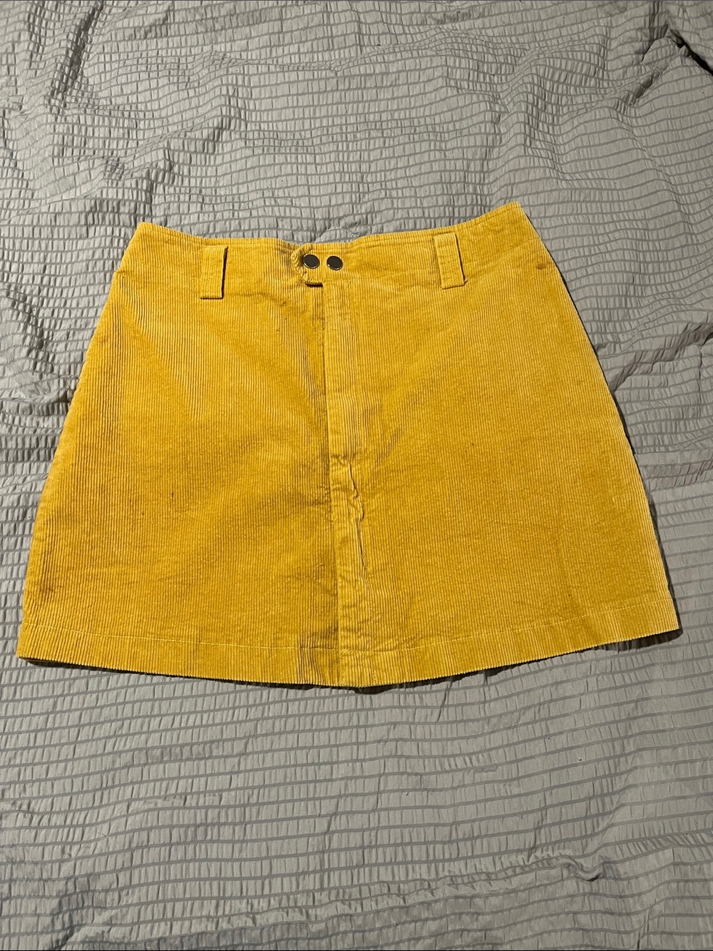 Cotton Candy LA Mustard Yellow Corduroy Mini Skirt Size Large